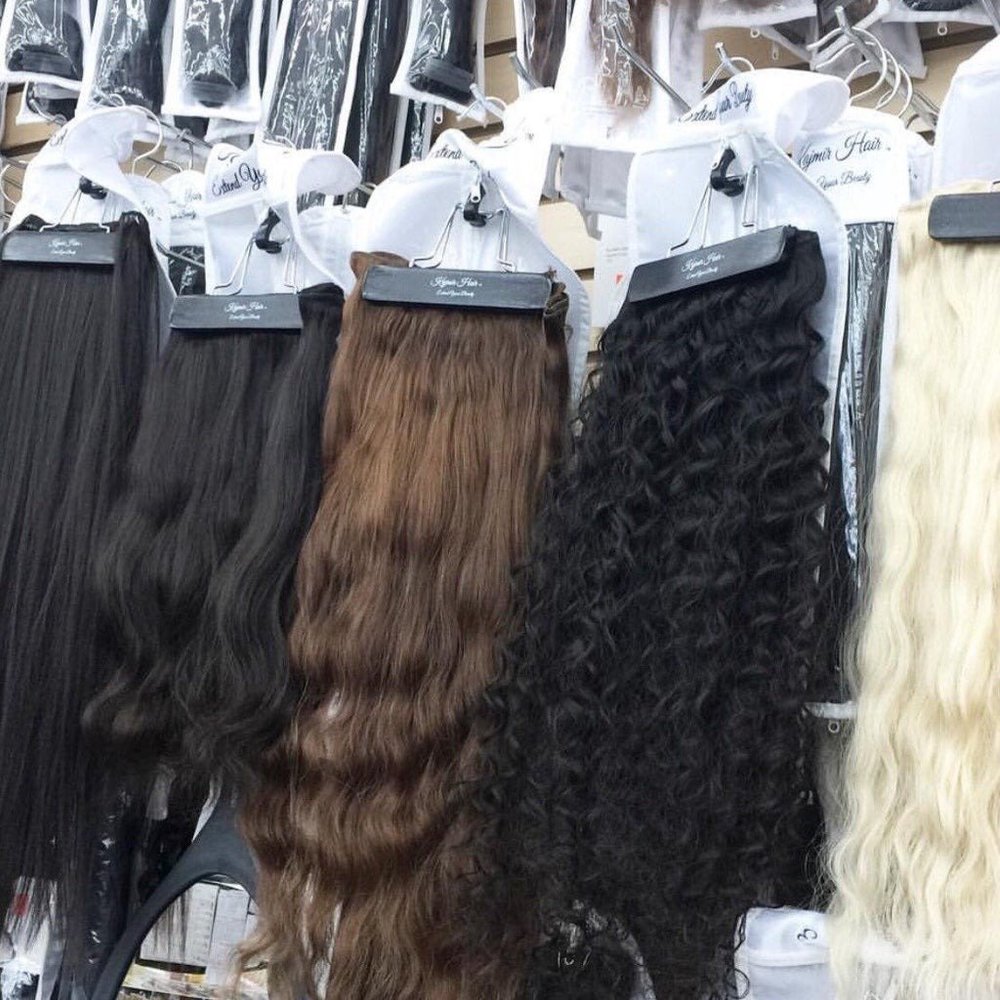 High Quality Human Hair Extensions 1B Straight 16" inches 2